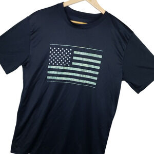 Mossy Oak Men's USA Camo Flag Graphic T-Shirt Sz Medium Short Sleeve Black